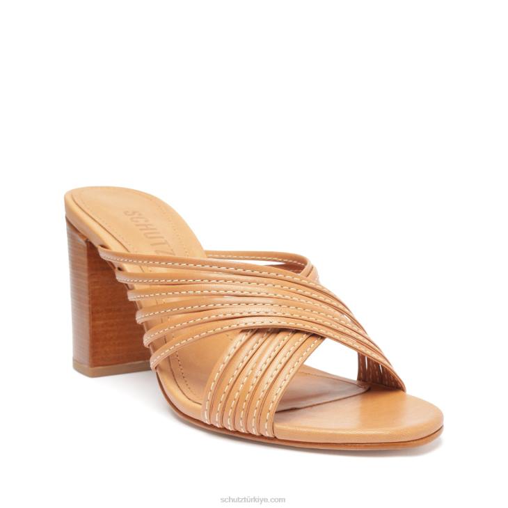 Schutz N42F44evangeline atanado deri sandalet bal şeftali
