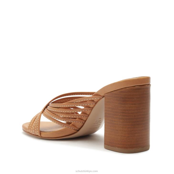 Schutz N42F44evangeline atanado deri sandalet bal şeftali