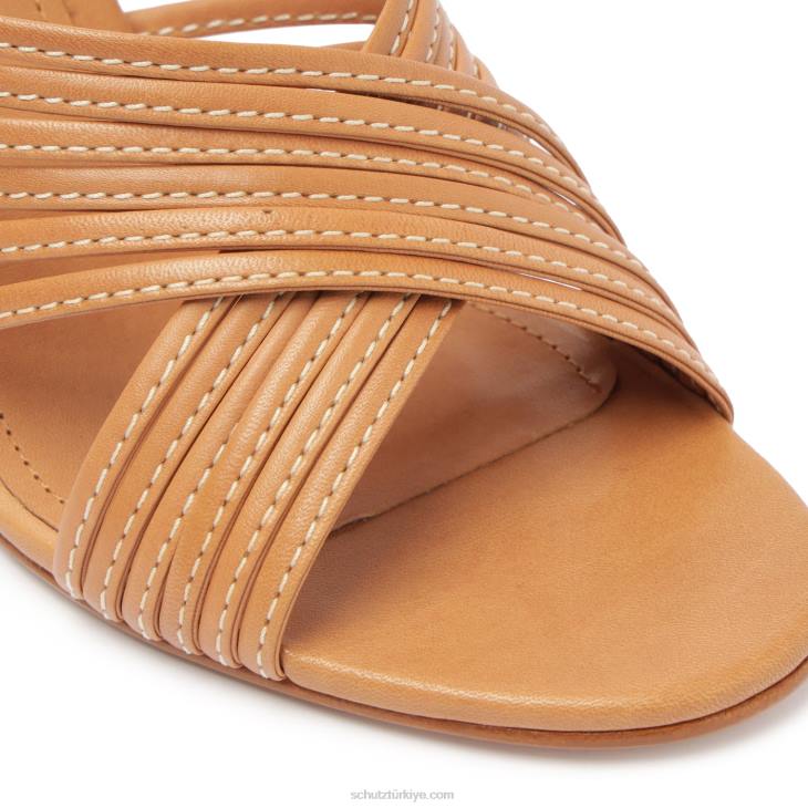 Schutz N42F44evangeline atanado deri sandalet bal şeftali