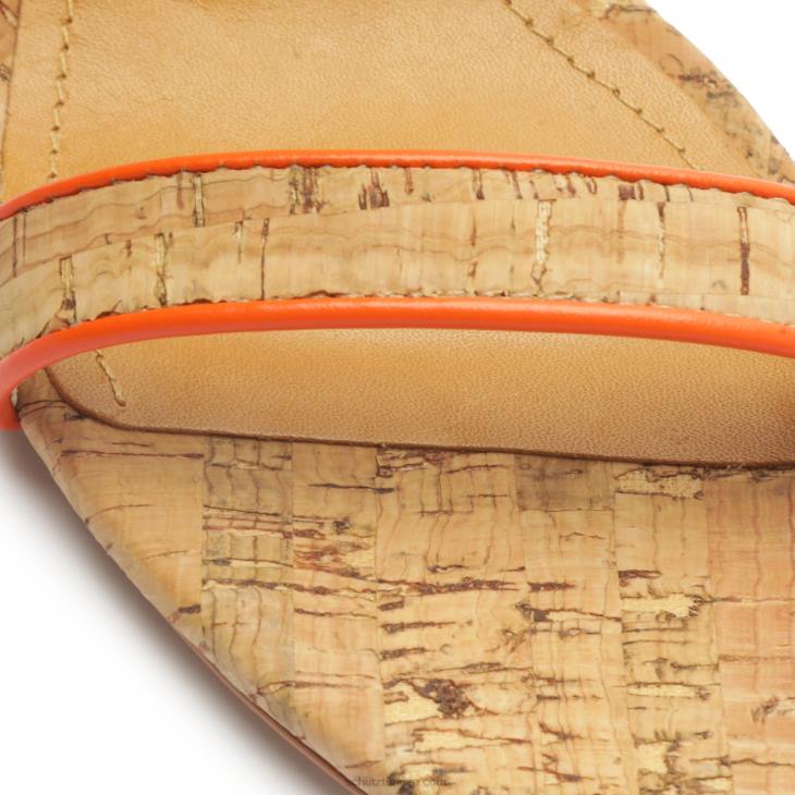 Schutz N42F49cadey lee blok gündelik deri sandalet alev turuncu