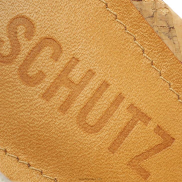 Schutz N42F49cadey lee blok gündelik deri sandalet alev turuncu