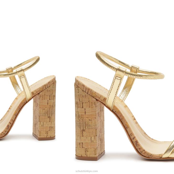 Schutz N42F53gimenez streç ot sandalet altın