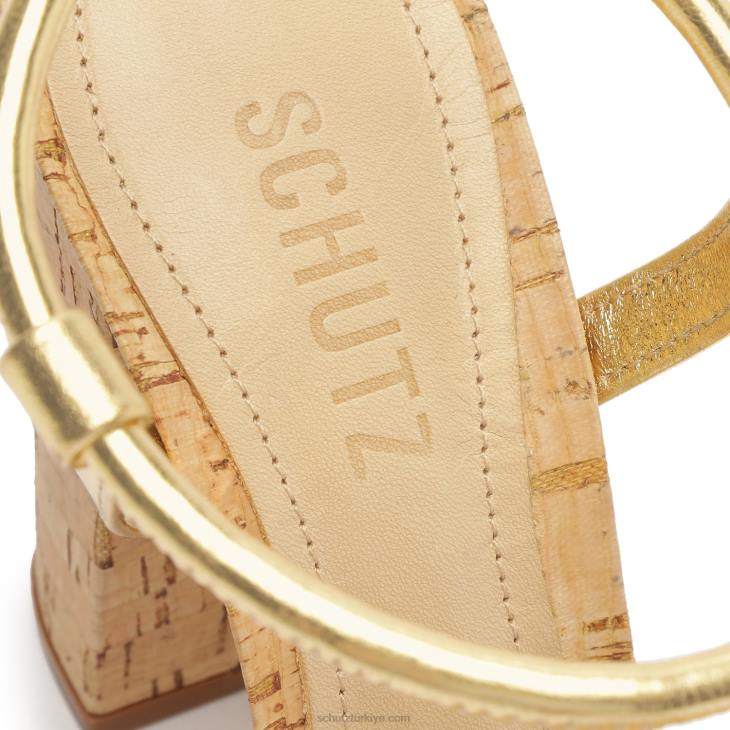 Schutz N42F53gimenez streç ot sandalet altın