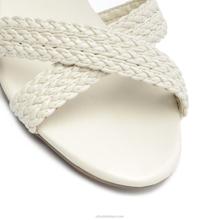 Schutz N42F54karima blok atanado deri sandalet inci