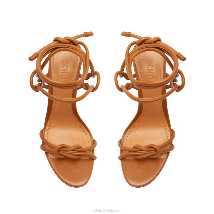 Schutz N42F57nicky blok napa deri sandalet yeni ahşap