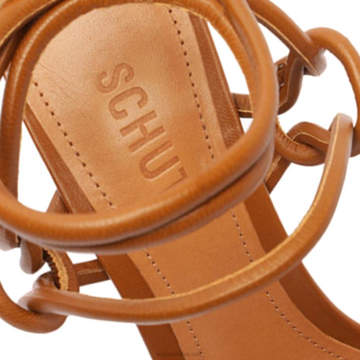 Schutz N42F57nicky blok napa deri sandalet yeni ahşap