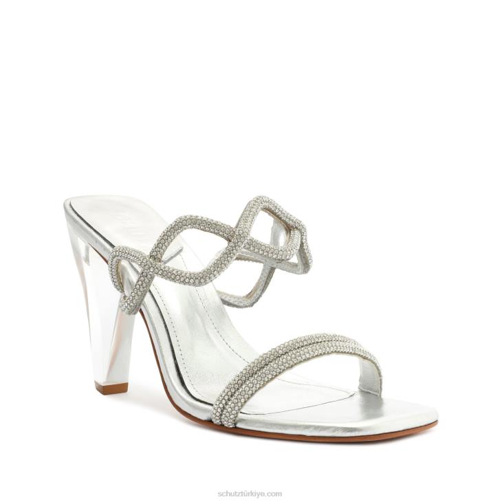 Schutz N42F5arabella glam vinil sandalet gümüş
