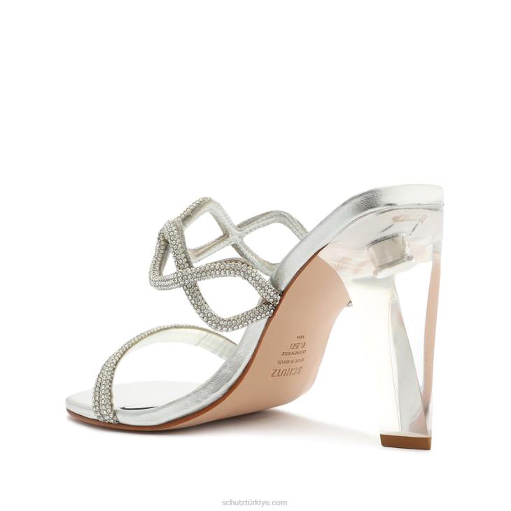 Schutz N42F5arabella glam vinil sandalet gümüş
