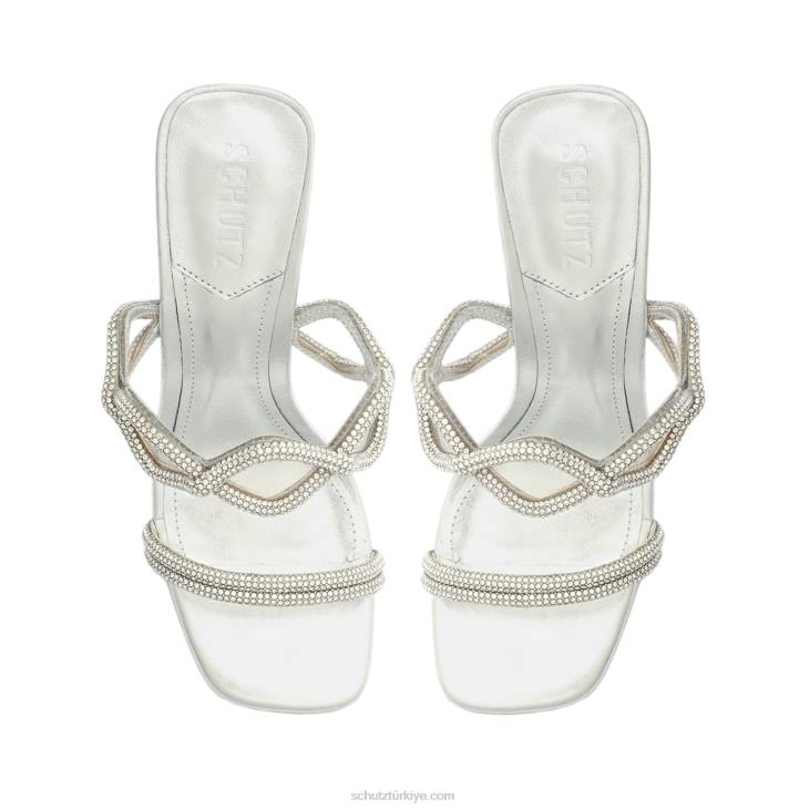 Schutz N42F5arabella glam vinil sandalet gümüş