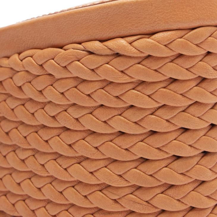 Schutz N42F62karima blok atanado deri sandalet bal şeftali