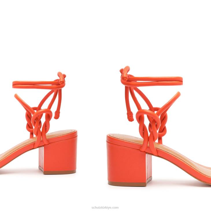 Schutz N42F63nicky mid napa sandalet alev turuncu