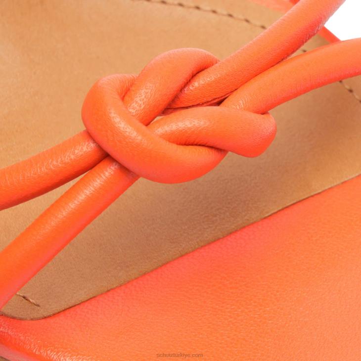 Schutz N42F63nicky mid napa sandalet alev turuncu