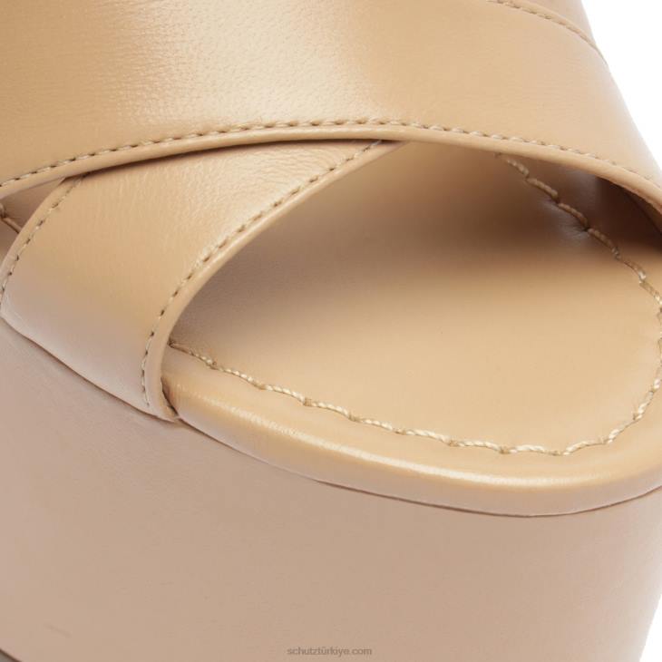 Schutz N42F69keefa kesme nappa deri sandalet gerçek bej