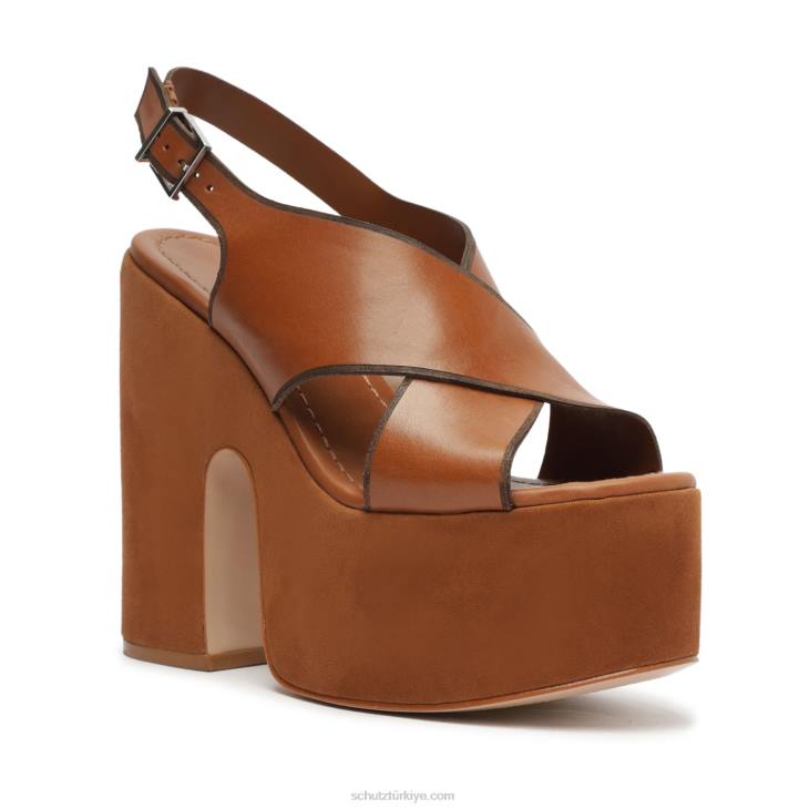 Schutz N42F70callie kesme deri sandalet yeni ahşap