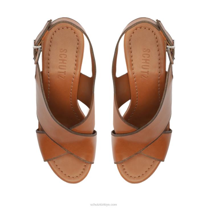 Schutz N42F70callie kesme deri sandalet yeni ahşap