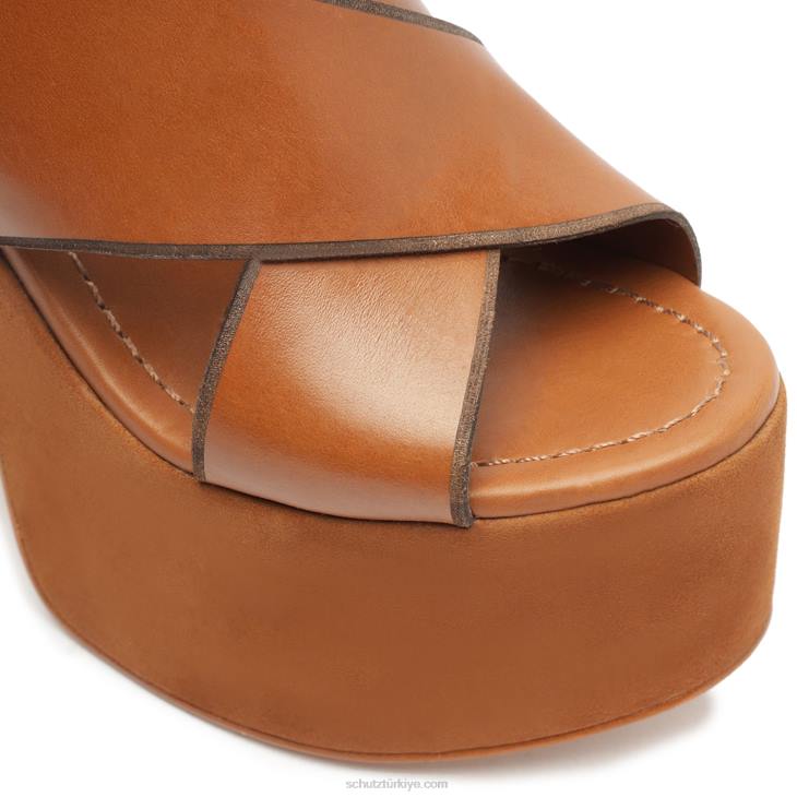 Schutz N42F70callie kesme deri sandalet yeni ahşap