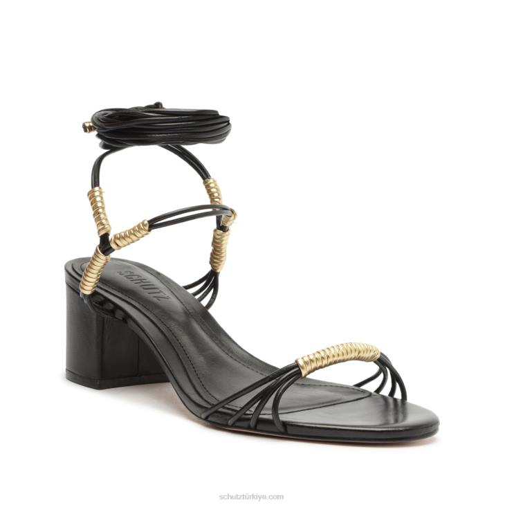 Schutz N42F71amunet orta blok rugan sandalet siyah