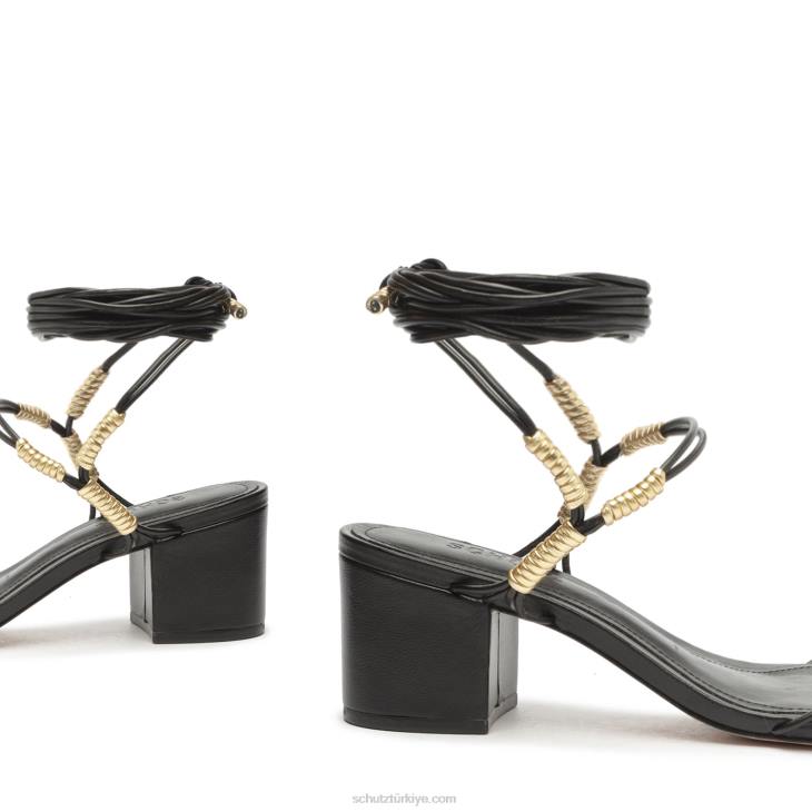 Schutz N42F71amunet orta blok rugan sandalet siyah