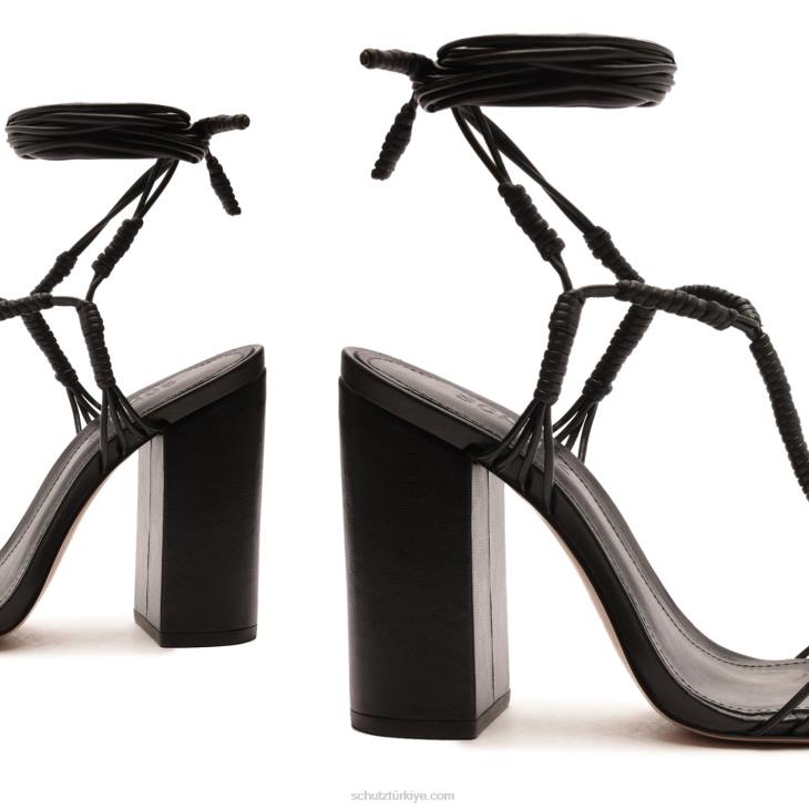 Schutz N42F73amunet blok deri sandalet siyah