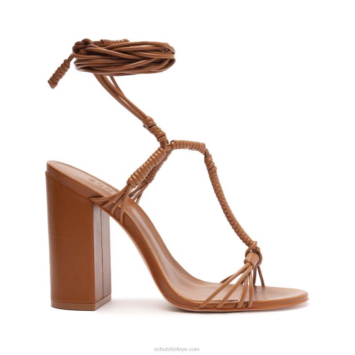 Schutz N42F74amunet blok deri sandalet yeni ahşap