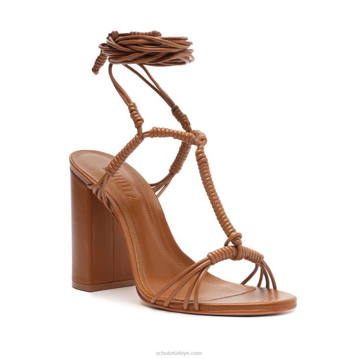 Schutz N42F74amunet blok deri sandalet yeni ahşap