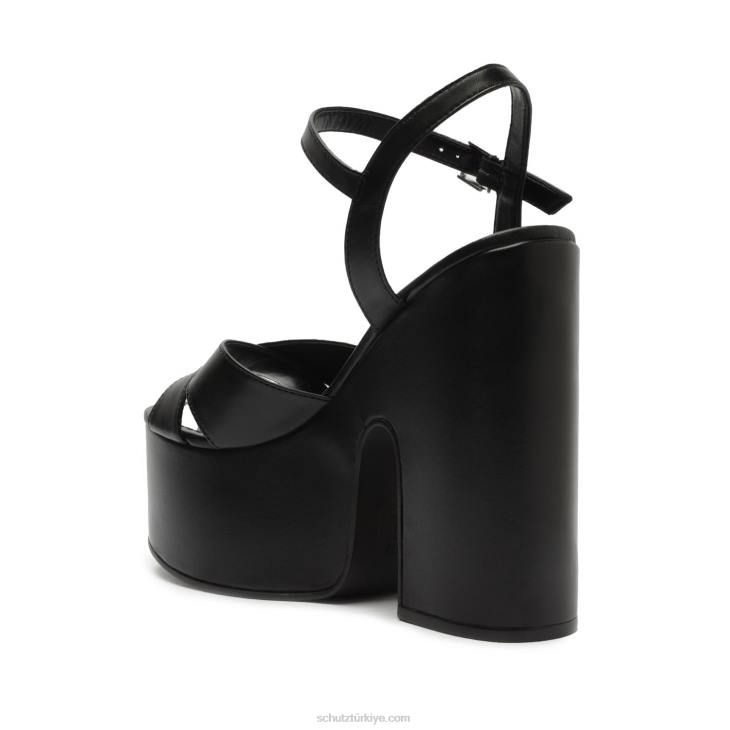 Schutz N42F77keefa kesme nappa deri sandalet siyah