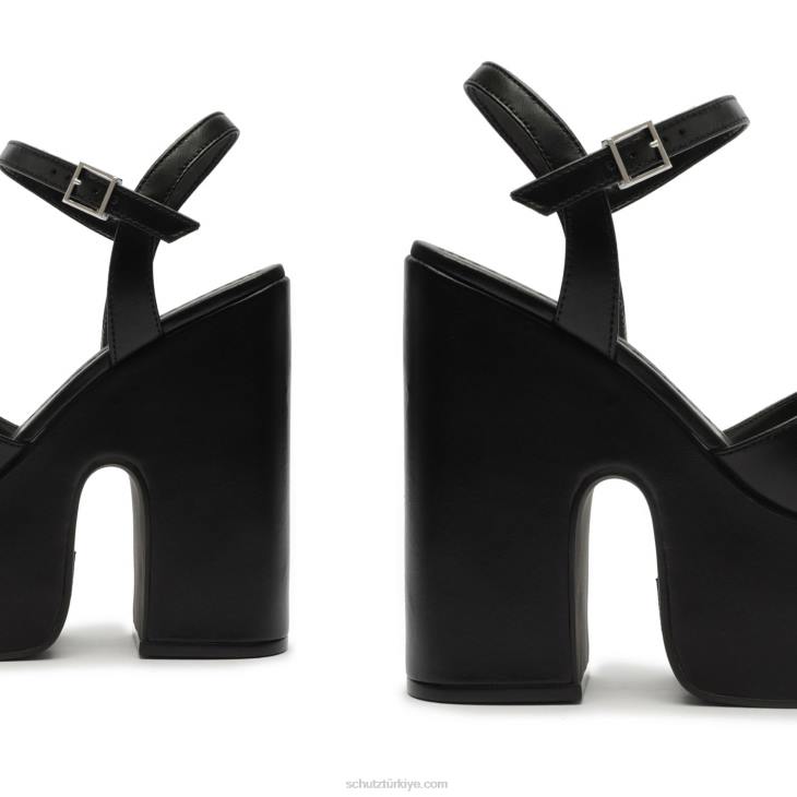Schutz N42F77keefa kesme nappa deri sandalet siyah