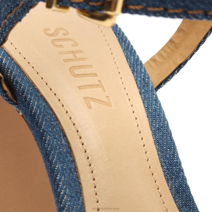 Schutz N42F79keefa yüksek günlük kot sandalet mavi