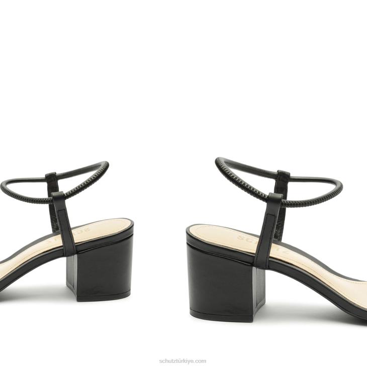 Schutz N42F81gimenez orta deri sandalet siyah