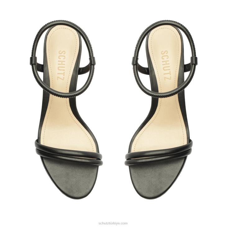 Schutz N42F81gimenez orta deri sandalet siyah