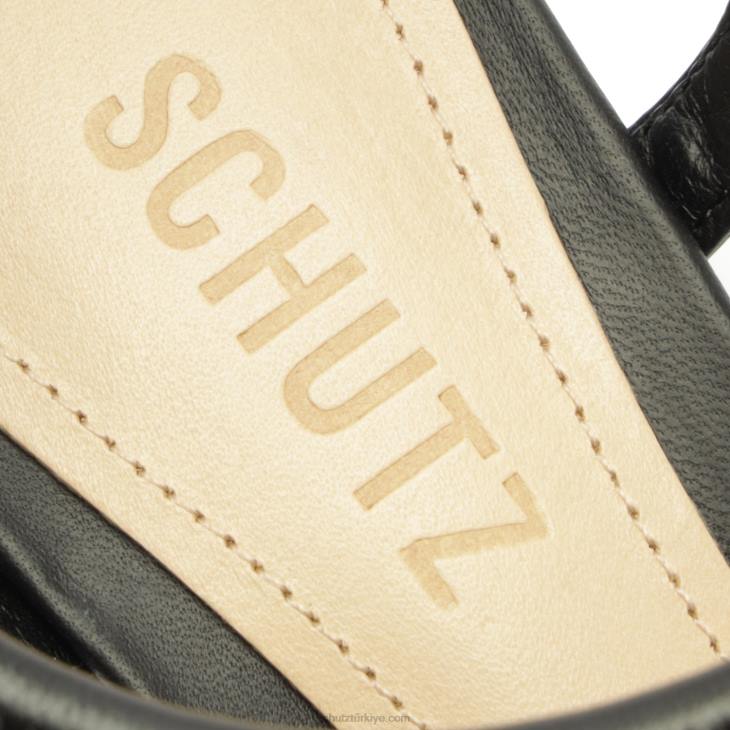 Schutz N42F81gimenez orta deri sandalet siyah