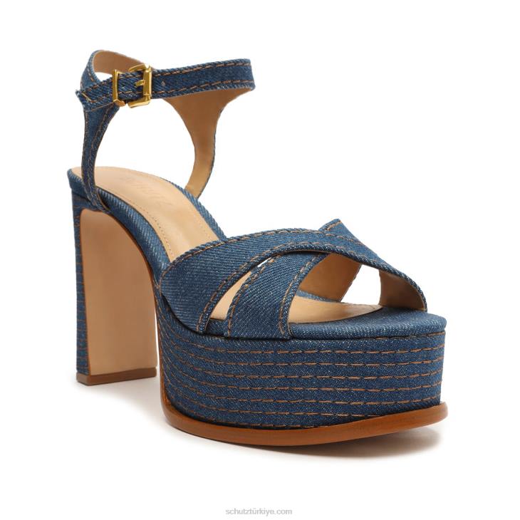 Schutz N42F83keefa rahat kot sandalet mavi