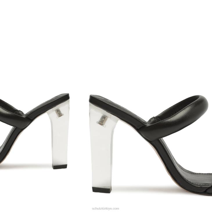 Schutz N42F8ully akrilik napa deri sandalet siyah