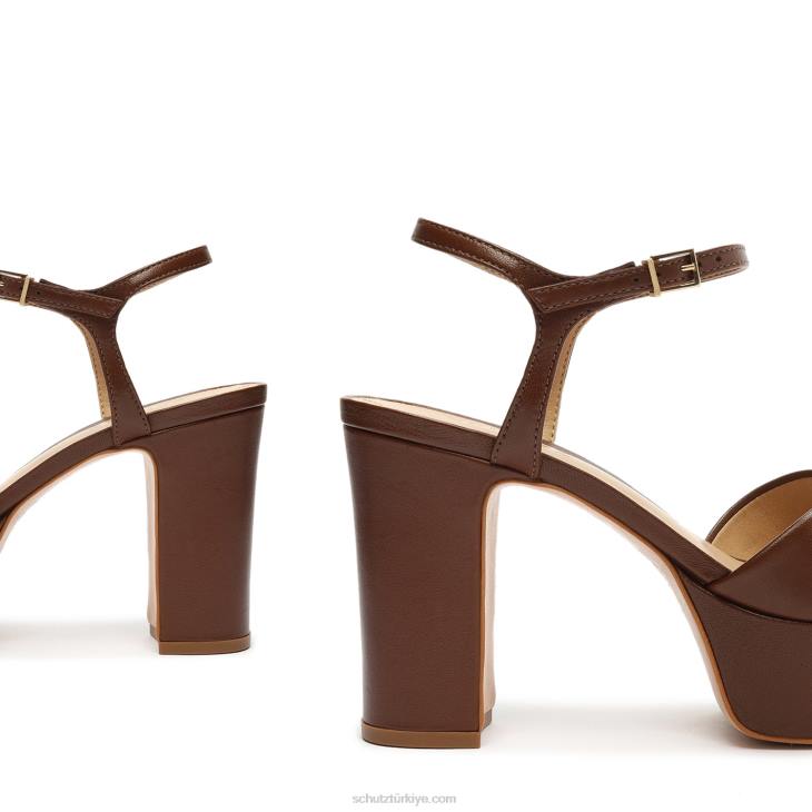 Schutz N42F90keefa nappa deri sandalet ceviz