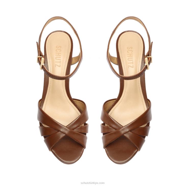 Schutz N42F90keefa nappa deri sandalet ceviz
