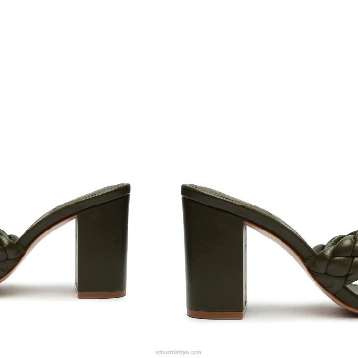 Schutz N42F93cicely blok sandalet askeri yeşil