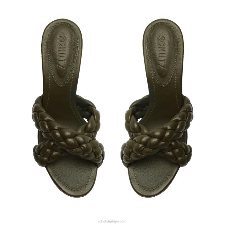 Schutz N42F93cicely blok sandalet askeri yeşil