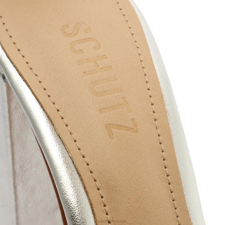 Schutz N42F95fabienne platform metalik deri sandalet gümüş