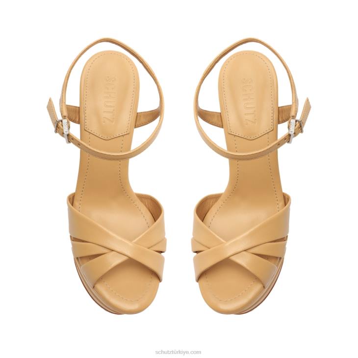 Schutz N42F97keefa yüksek nappa deri sandalet açık bej
