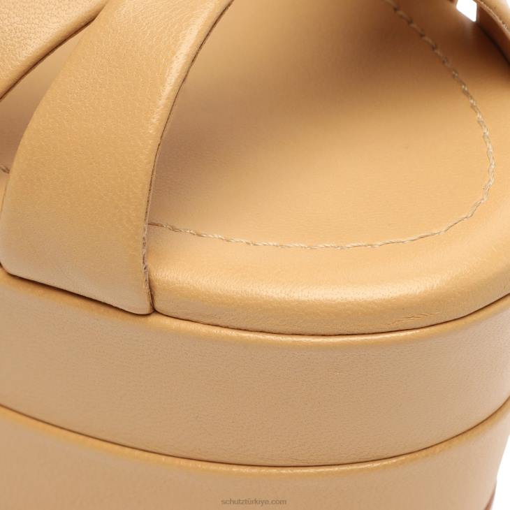 Schutz N42F97keefa yüksek nappa deri sandalet açık bej